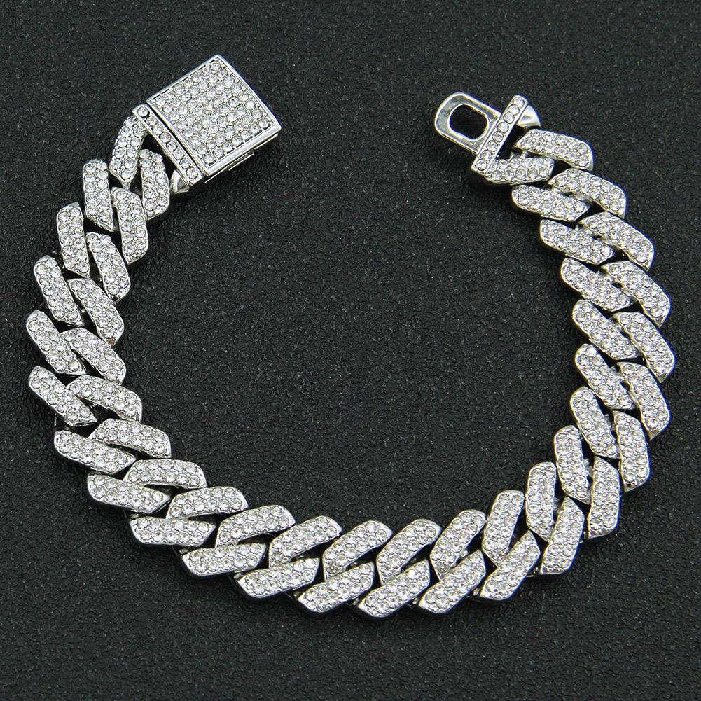Hip Hop Alloy Cuban Link CZ Bracelet Unisex Fashion Personality Rap Streetwear Accessories Gold Plated Silver Anniversary Party