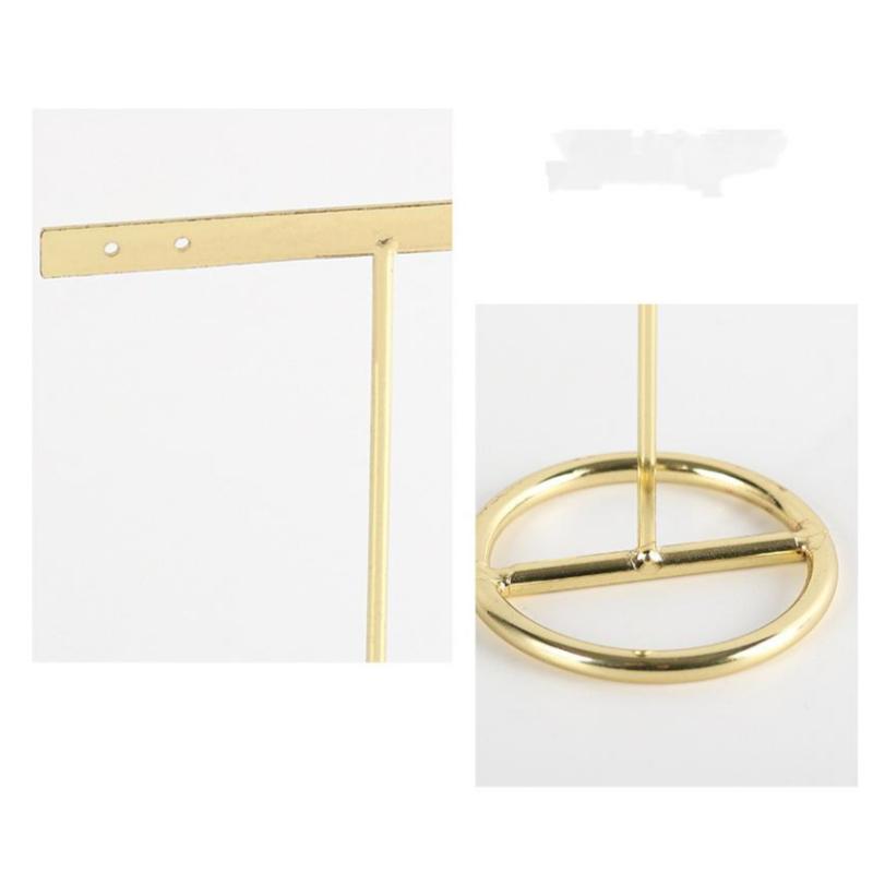 Metal Storage Rack Geometric Hook Earrings Necklace Golden Jewelry Display Stand Desktop Storage Container Home Decoration