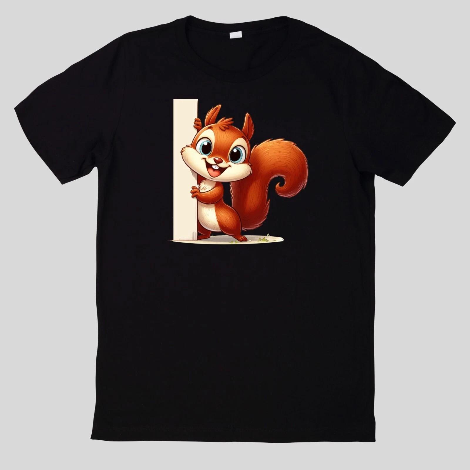 T-Shirt Lustige Tiere, die um die Ecke spähen Lustig Cartoon S
