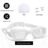 Professional Adult Racing Swim Set: Anti-Fog Silicone Goggles with Plated Waterproof Glasses