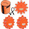 USB C Rechargeable LED Road Flares Emergency Lights With Magnetic Base, 9 Strobe Options Roadside Emergency Warning Car Safety Beacon Flashing Disc