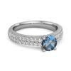 London Blue Topaz Double Pave Band Ring - 925 Sterling Silver