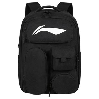 Li Ning Kids Multifunctional Expandable Casual Simple Business Travel Fashion Versatile Zipper Closure Backpack Waterproof Fabric Polyester YBSU185-1