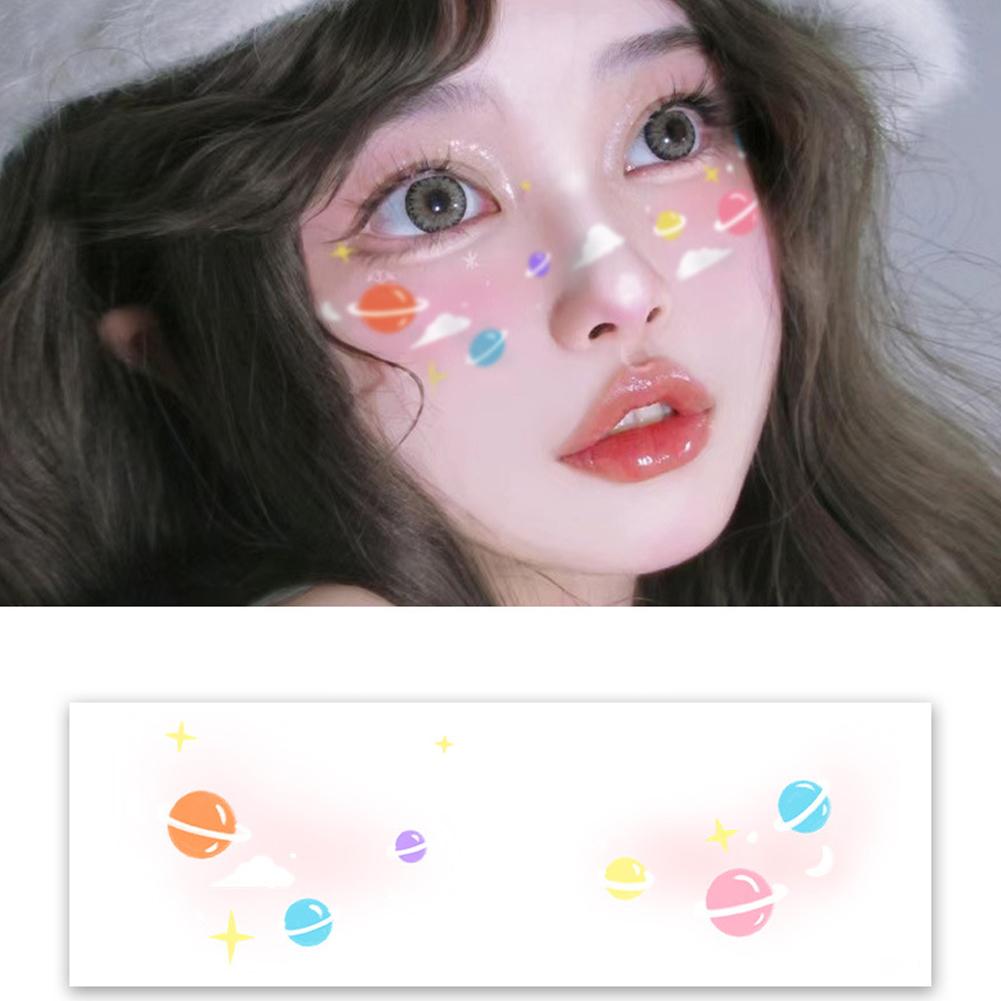 Christmas Makeup Face Stickers Disposable Sweet Blusher Tattoo Rabbit Sticker Deer Gift J4E9