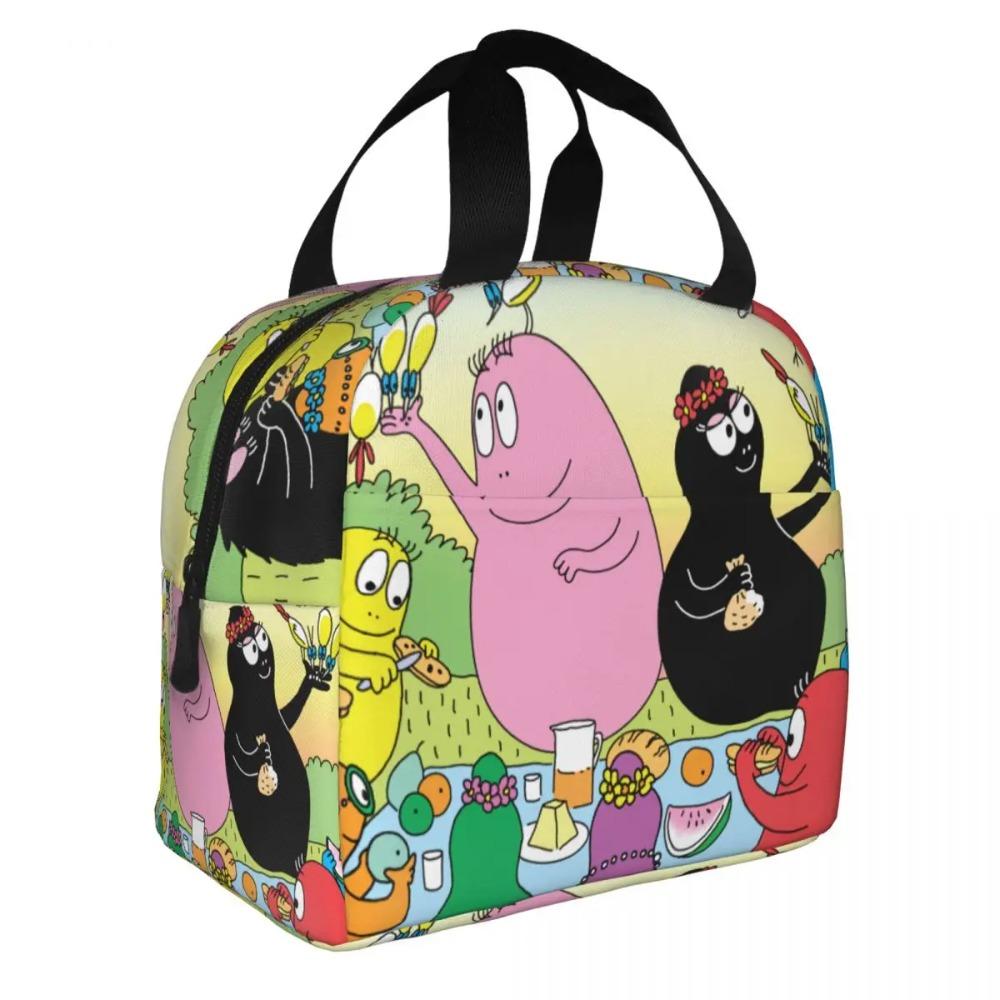 Custom Barbapapa Insulated Lunch Bag for Women Leakproof Cartoon Animated Film Cooler Thermal Bento Box Office Picnic Travel