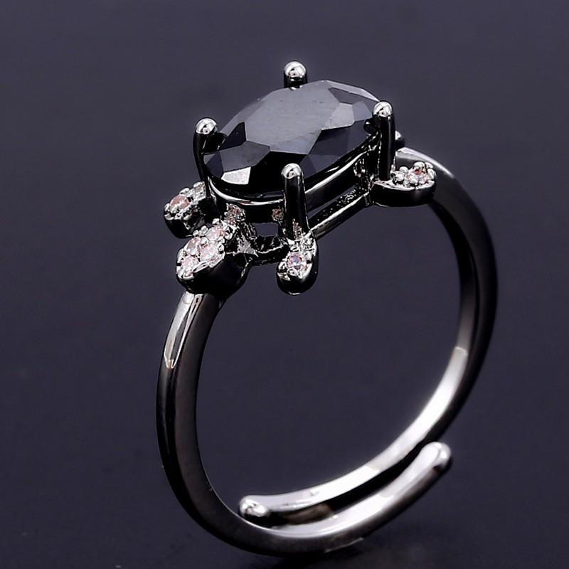 Wish personalized platinum oval blue-green-white Opal turtle opening versatile ring slightly inlaid with zircon