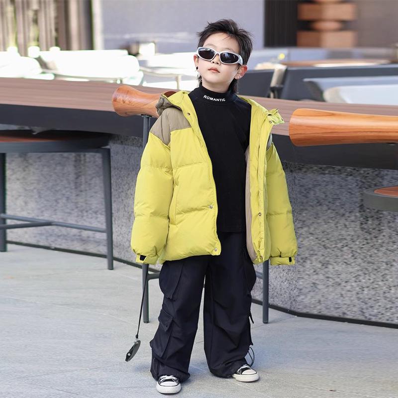 2024 Водонепроницаемая куртка для мальчиков на белом утином пуху - зимнее пальто с высоким наполнителем