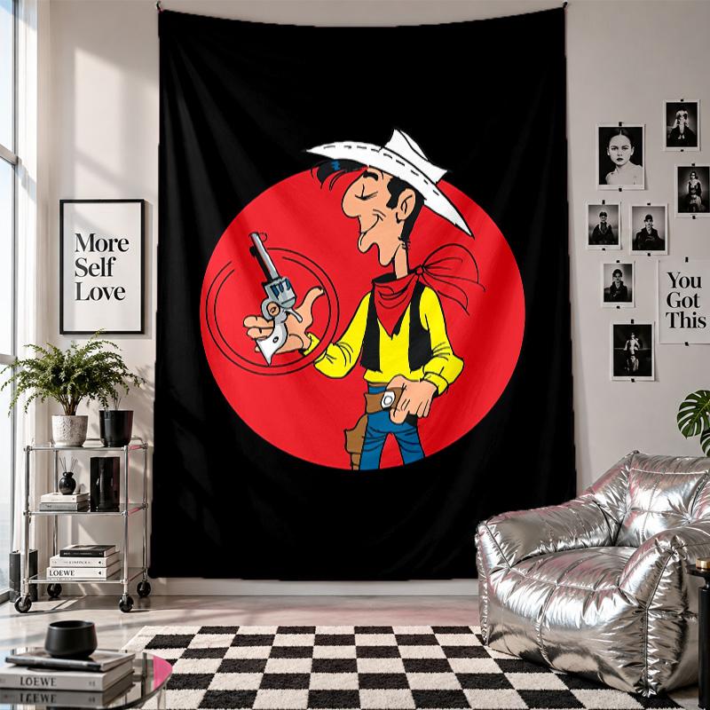 Wall TapestryLucky Luke Art Hanging Cloth Decorative Background Cover for Room Decoration