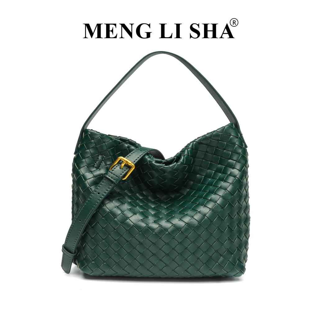 Hand-woven bag simple and versatile shoulder messenger tote bag commuter bucket bag women