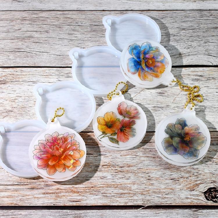 Christmas Round Ornament Resin Mold 4Pcs Silicone Pendant Mold for Festive Jewelry and Christmas Decoration Crafting