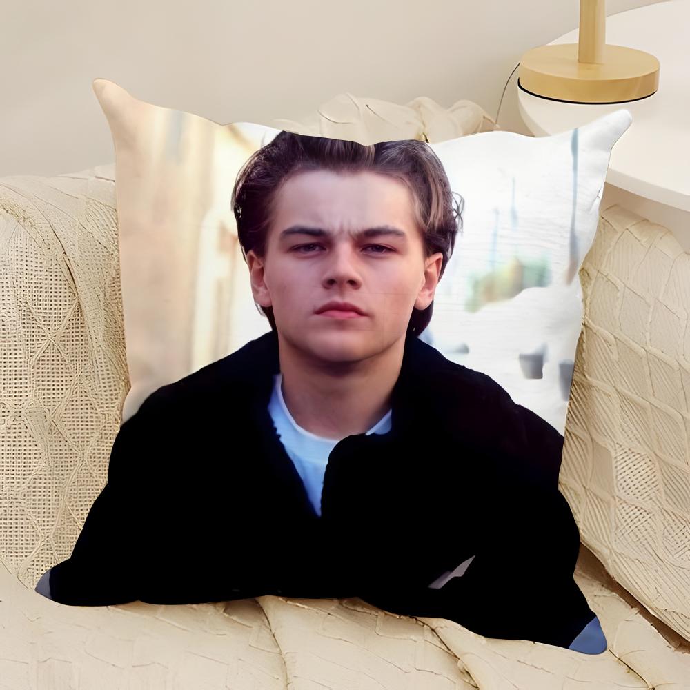 LLeo DiCaprio Vibe Look Pillow Case Natural Linen DoubleSided Printing Sofa Home Decor Cushion Cover