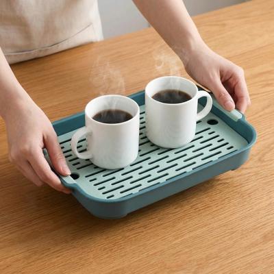 Rectangular Drain Tray Plastic Tea Tray Durable Storage Tray Home Use