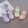 Girls Casual Shoes Sweet Lace Bows Beading Kids Sports Sandals Mesh Breathable  Summer New Children Princess Shoes