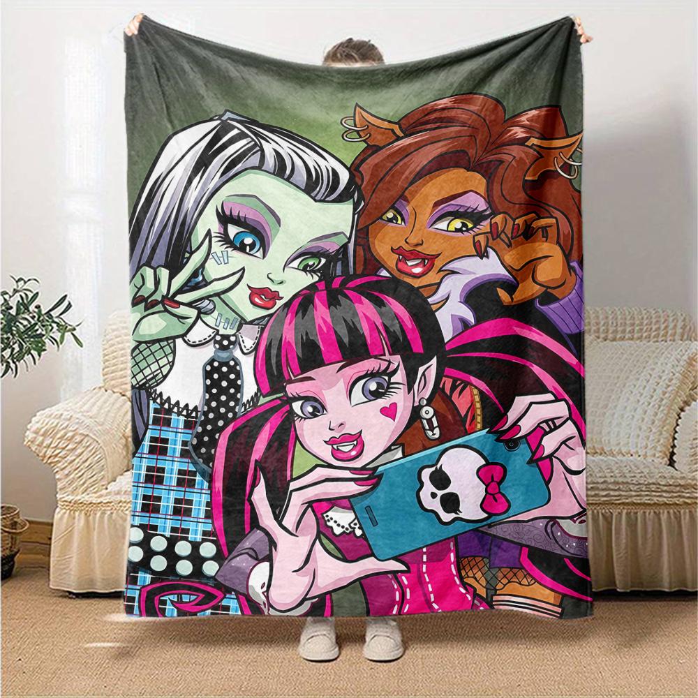 1pc Monster High Draculaura4 Blanket, Gift, for Men and Women, Soft Blanket, Good for Sofa Bed Couch Travel, Lightweight Flannel Blanket