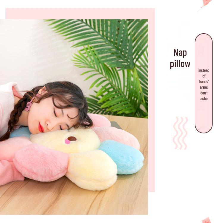 Cute Plush Sunflower Seat Cushion - Petal Pillow for Sofa, Office, Student, Floor Mat, or Gift