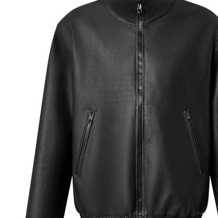 Louis Vuitton SS23 Leather Jacket Coat Men's Black 1AB990