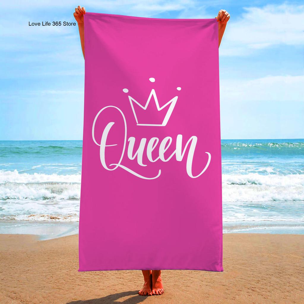 King and Queen's Velvet Bath Towel Beach Towel Cushion Large Bath Towel Beach Towel Printed Microfiber Towel Minimum Order