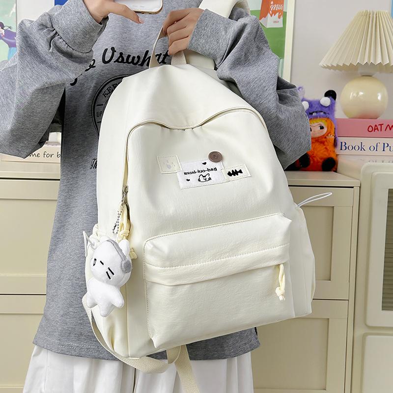 Schoolbag high-value Korean version simple schoolbag for female primary school students, junior high school, large-capacity backpack, casual and