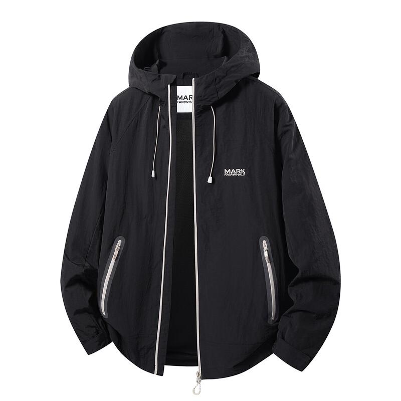 MARK FAIRWHALE Men s Wrinkle-Resistant Windproof Hooded Jacket XL