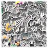50-Pack Zebra Doodle Cartoon Animal Stickers for DIY Phone Cases & Suitcases - Waterproof and Creative for Children's Learning