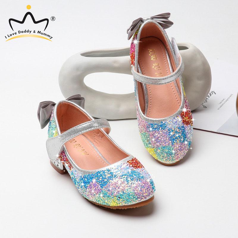 rainbow glitter high heels
