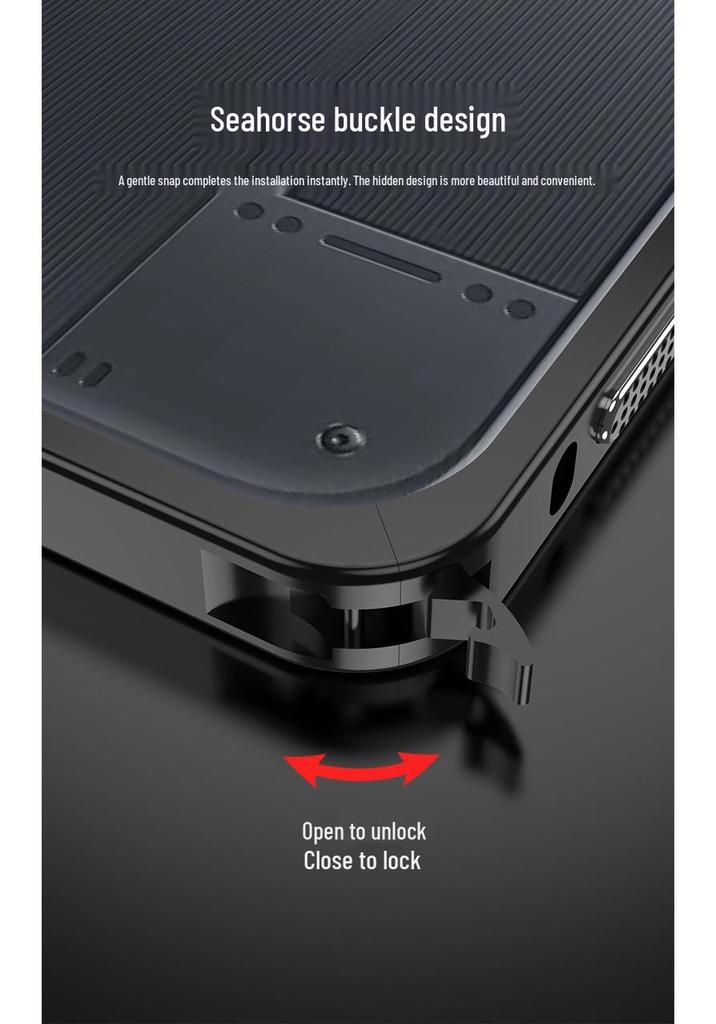 Crossing Exclusive: Metal Frame Phone Case with Seahorse Buckle for Realme Neo8, Features Heat-Dissipating Super Running Design