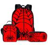 Spider Pencil Case Student Picnic Bag Cartoon Hero No Return Printed Schoolbag Convenient And Large-Capacity Three-Piece Set