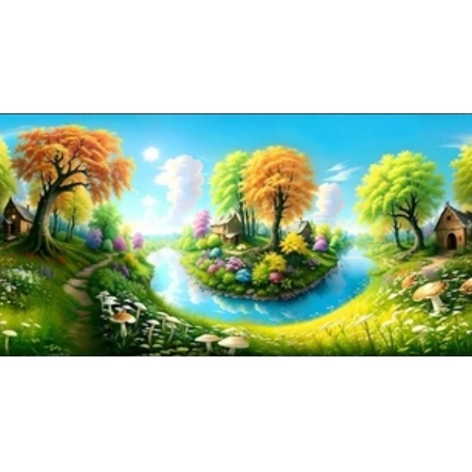 Wonderland Beautiful Landscape Diamond Painting Large New Full Square Diamond Mosaic Colorful Scenery Embroidery Home Decor
