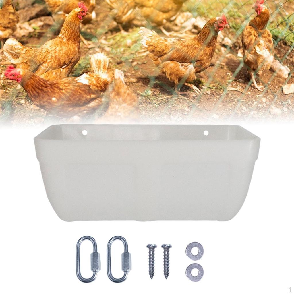 Hanging Fence feed Trough Feeder Bucket for Pet Small Animals White