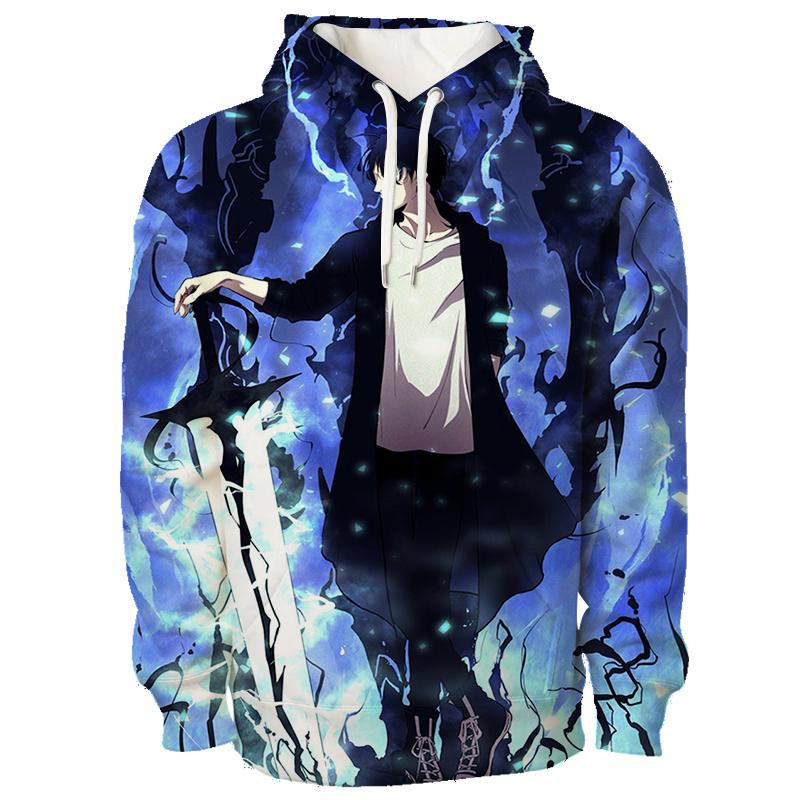 Anime Mikina Solo Leveling Pro Muže Ženy Potisk Sung Jin Woo Mikina s Kapucí Manga Ležérní Svetry Streetwear Hip Hop Svetr