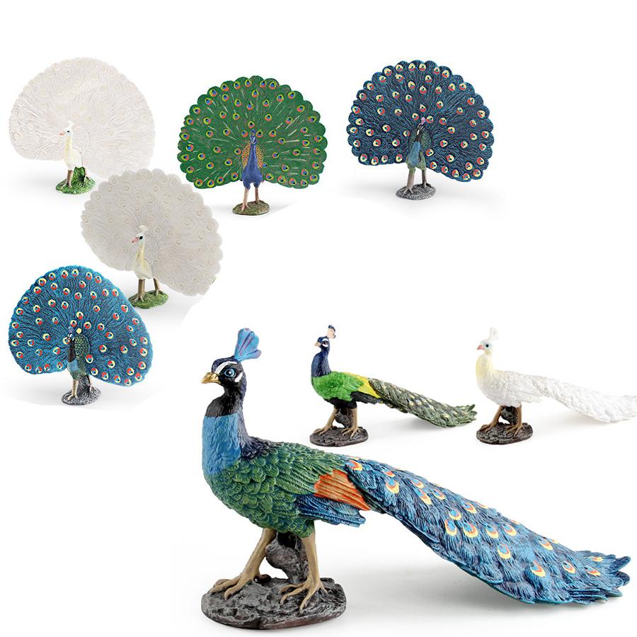 Realistic Plastic Farm Life Peacock Toy Figure Authentic Hand Painted Bird Model Figurine Fun Collectible Educational Play Toys