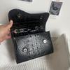 Vintage Black Gothic Underarm Bag Women Cross Faux Crocodile Large Capacity Shoulder Bag Ladies High End Y2K Chain Crossbody Bag