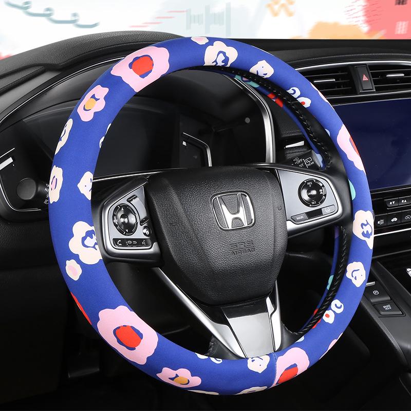 Universal Ice Silk Car Steering Wheel Cover - All-Season Fabric Protection