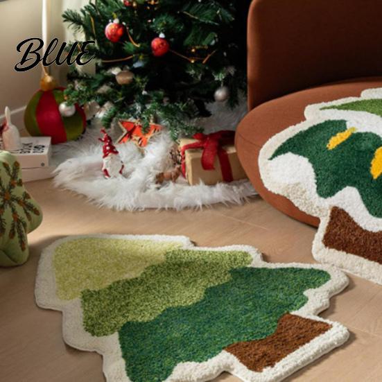 Festive Christmas Tree Water Variety Xmas Santa Bathroom Rug Design Mat Clauds Shape Of Sizes
