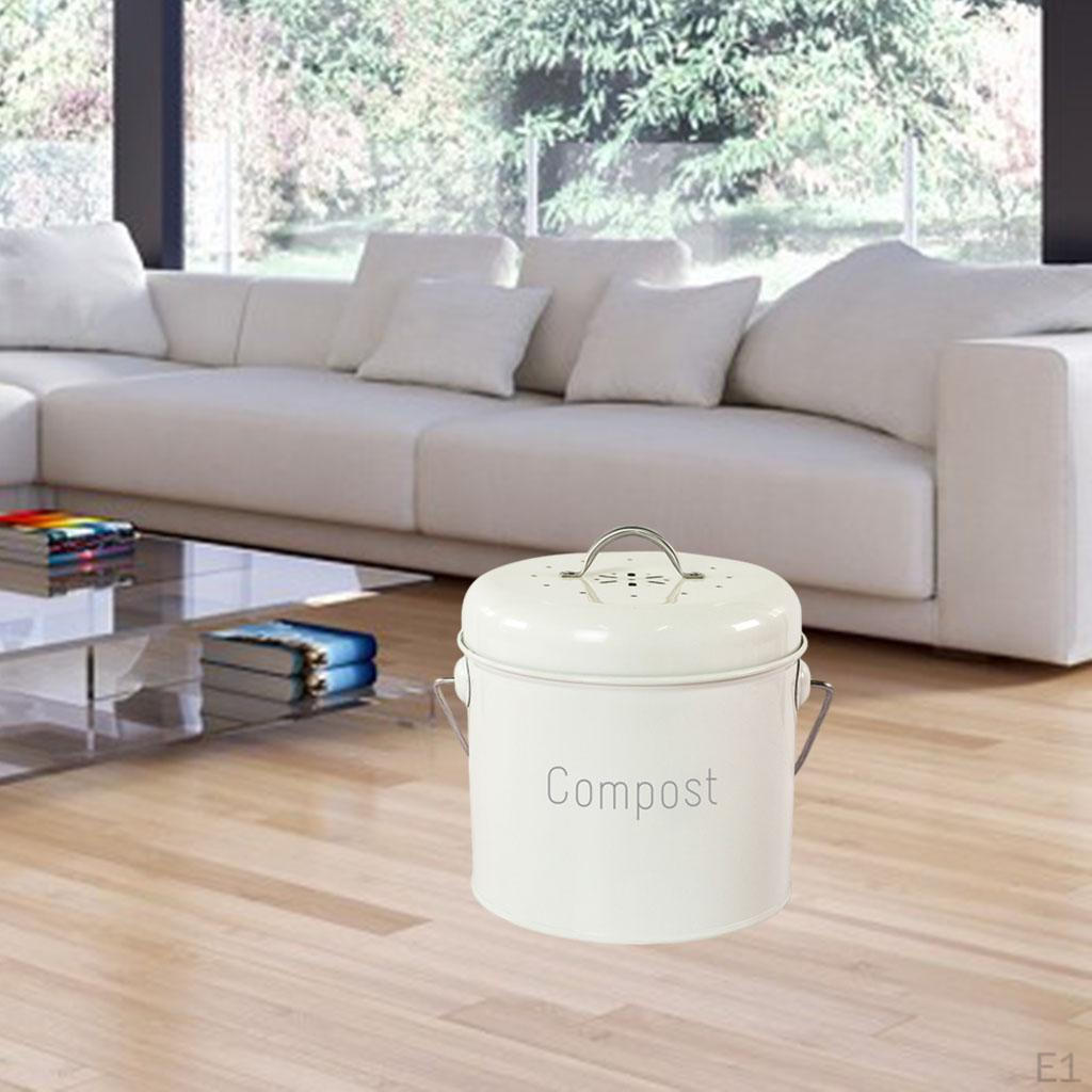 Bucket with Lid Kitchen Tar Carrying Handle Rustproof Easy To Clean