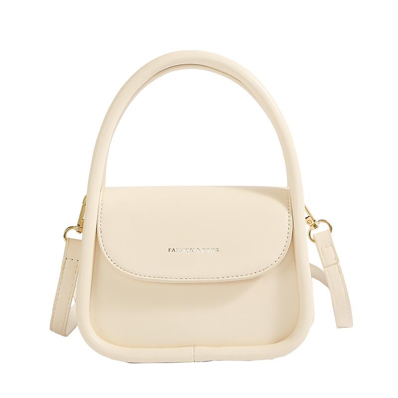 Simple solid color casual handbag women's small bag new spring and summer fashion women's bag texture messenger small square bag