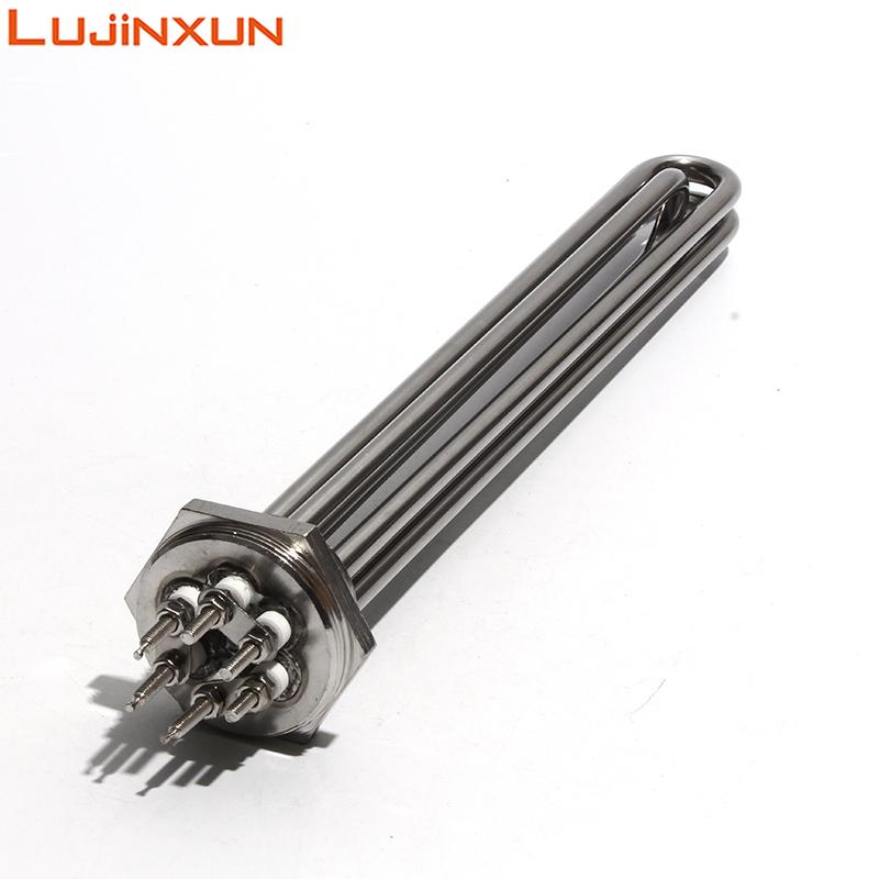 Lujinxun Full 304 Stainless Steel Water Heating Element 1 1/4" Electric Immersion Heater for Solar Water Tank 220V