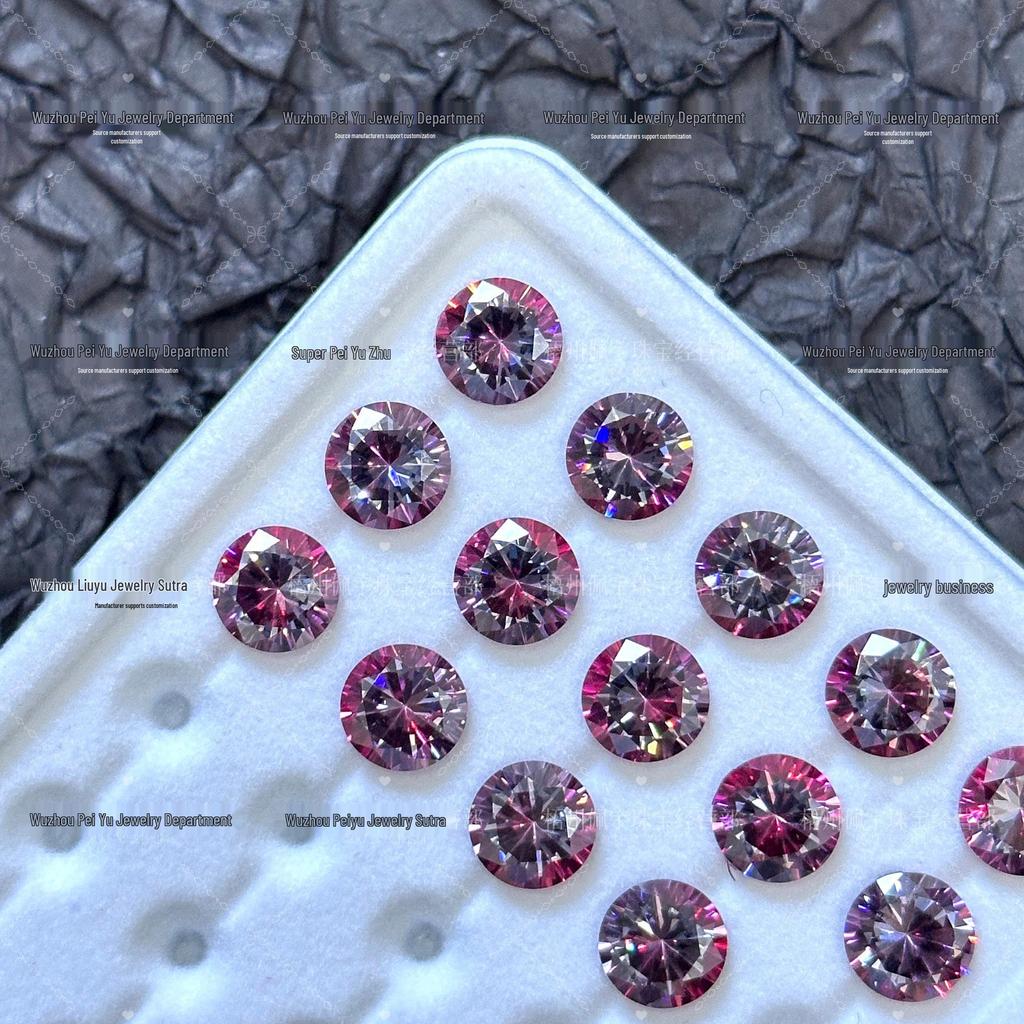 6/8mm Round Gradient Zircon Earrings: Sparkly DIY Nail Art Jewelry with Eight Hearts & Arrows Design