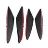 4PCS Car Front Bumper Spoiler Universal Glossy Black Rubber Air Knife for Modification