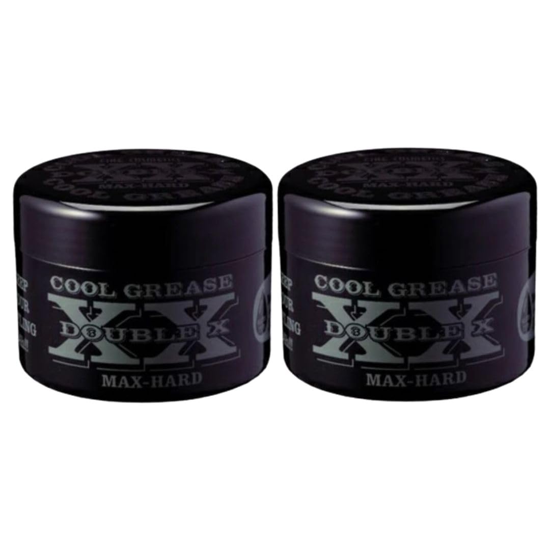 

Sakamoto Kouseido Cool Grease XX 210g x 2-Pack Black Fine Cosmetics Pomade for Men, Wax, Grease, Sticker Set