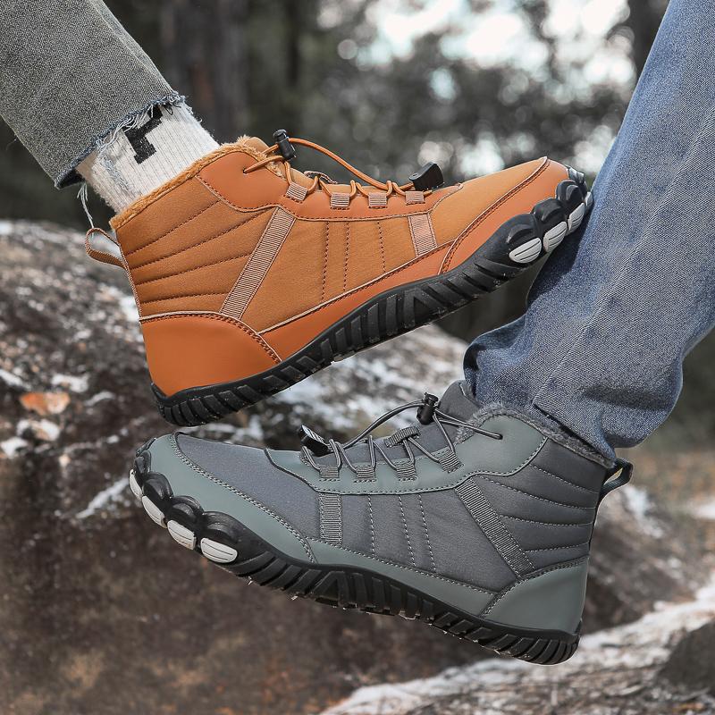 Winter Snow Boots Women's Plush Cotton Shoes Men High-top Short Boots Warm Hiking Shoes Non-slip