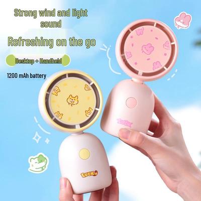 Portable USB Rechargeable Cartoon Fan for Students & Desktops