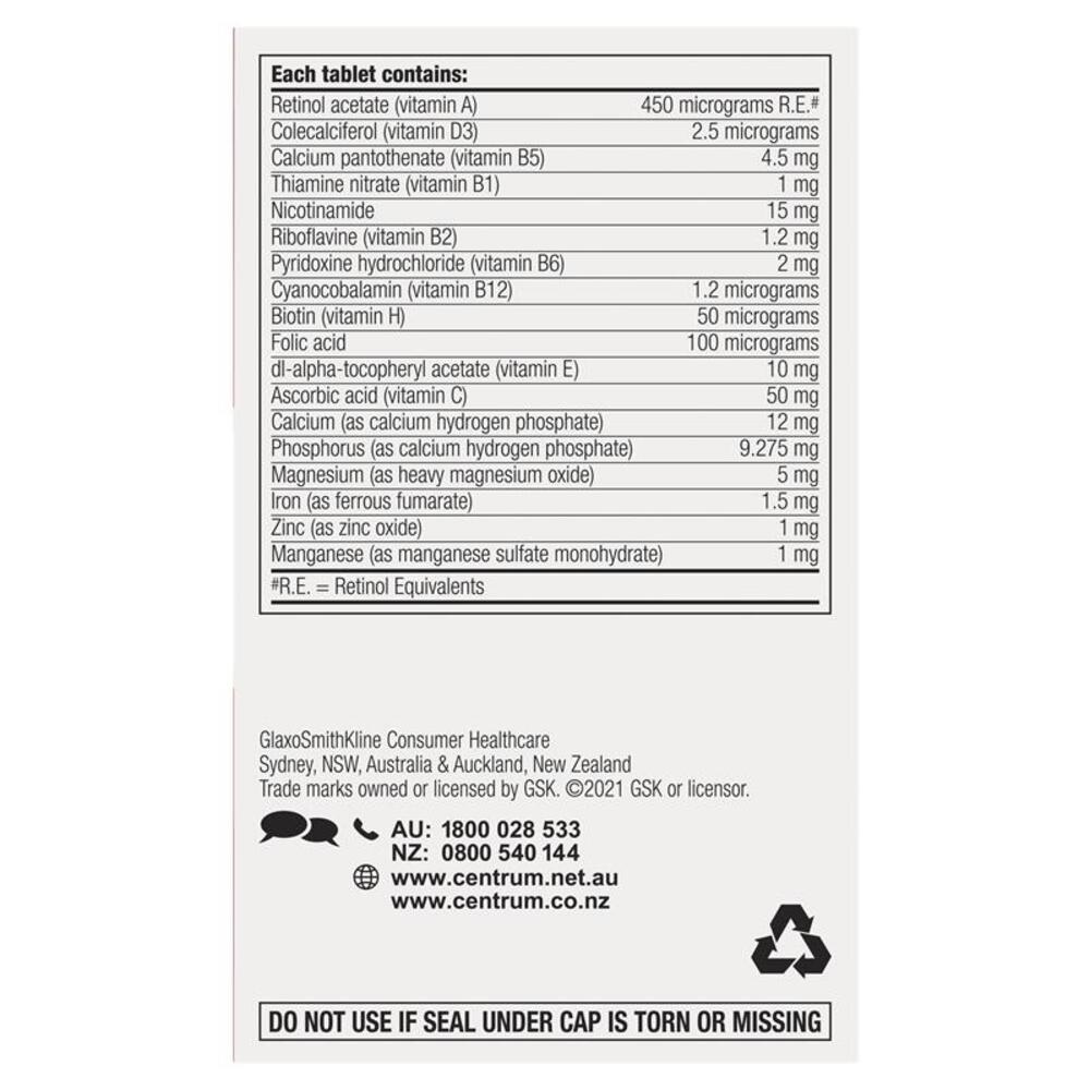 Centrum Kids Multi Vitamin 60 Strawberry Tablets 3ea