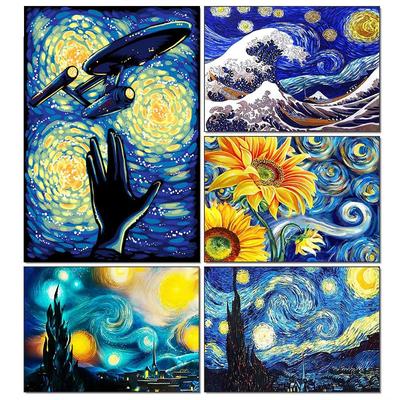 Pittura Diamante Tondo Completo Universo Cielo Stellato Ricamo Diamante Paesaggio Mosaico Set Strass Regalo Fai da Te Decorazione Casa