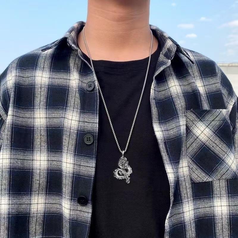 

Fashion Necklace With Vintage Hip-Hop Pendant Chain One Size серебряный