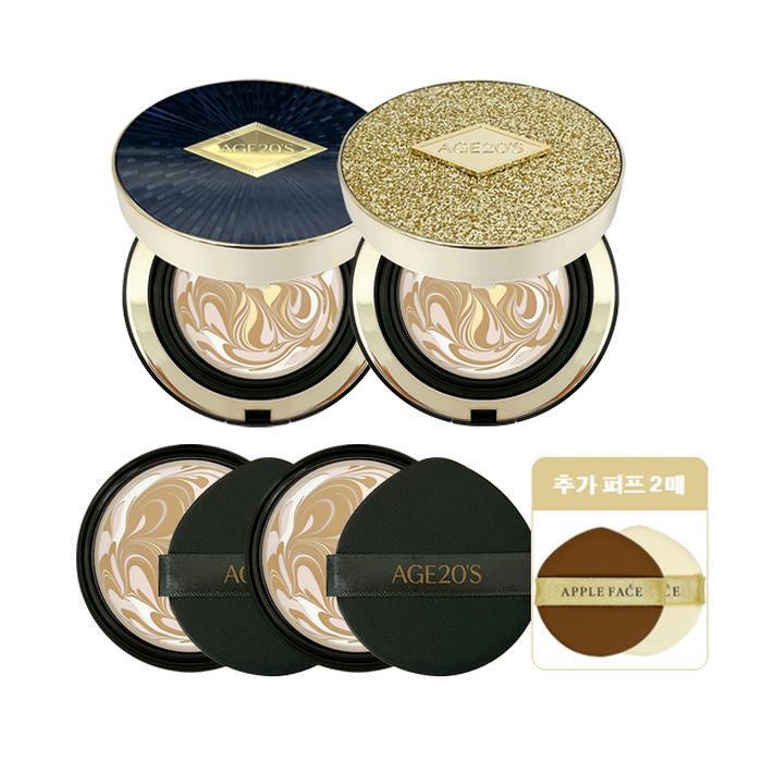 

Ампульный Кушон Age 20 s Luxe Gold Нет. 21 (2 основных продукта) + 2 сменных блока + 2 спонжа для лица в форме яблока (41248315)