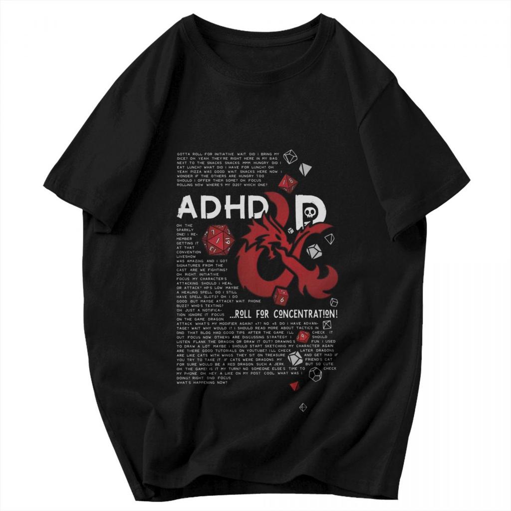 Men T Shirt Gifts ADHDD Roll For Concentration Idea Y2K Graphic Short Sleeve Unisex Clothes T Shirts