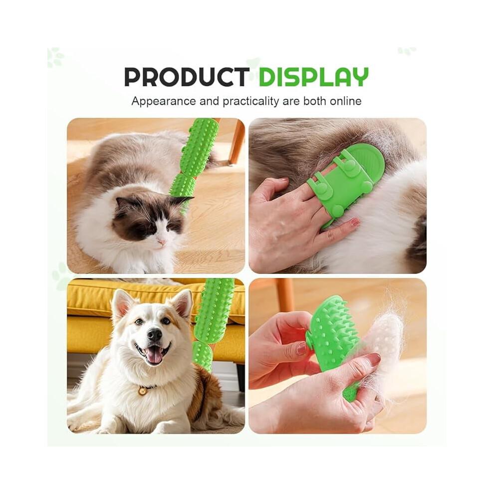 Cat Personal Groomer Corner Scratcher, Silicone Brush & Interactive Toy for Indoor Cats (Yellow, 1PC) – Compatible with all cats