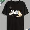Cute Cats Napping Print TShirt 100 Cotton ONeck Short Sleeve Summer Casual Mens Tshirt Streetwear