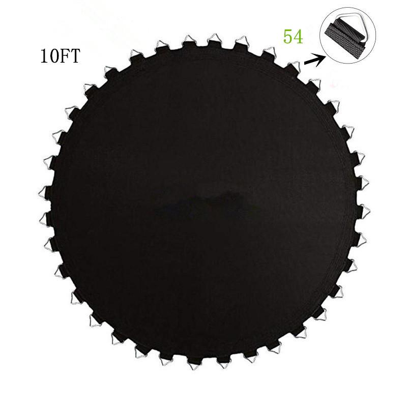 

10-футовый сменный коврик для батута, круглый тканевый коврик для прыжков на батуте на открытом воздухе 10ft 54 V-rings чёрный